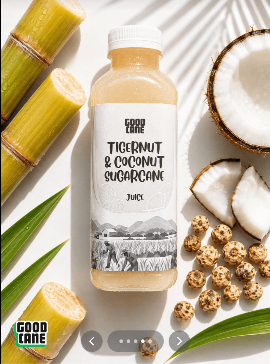 GoodCane tigernut and coconut sugarcane juice