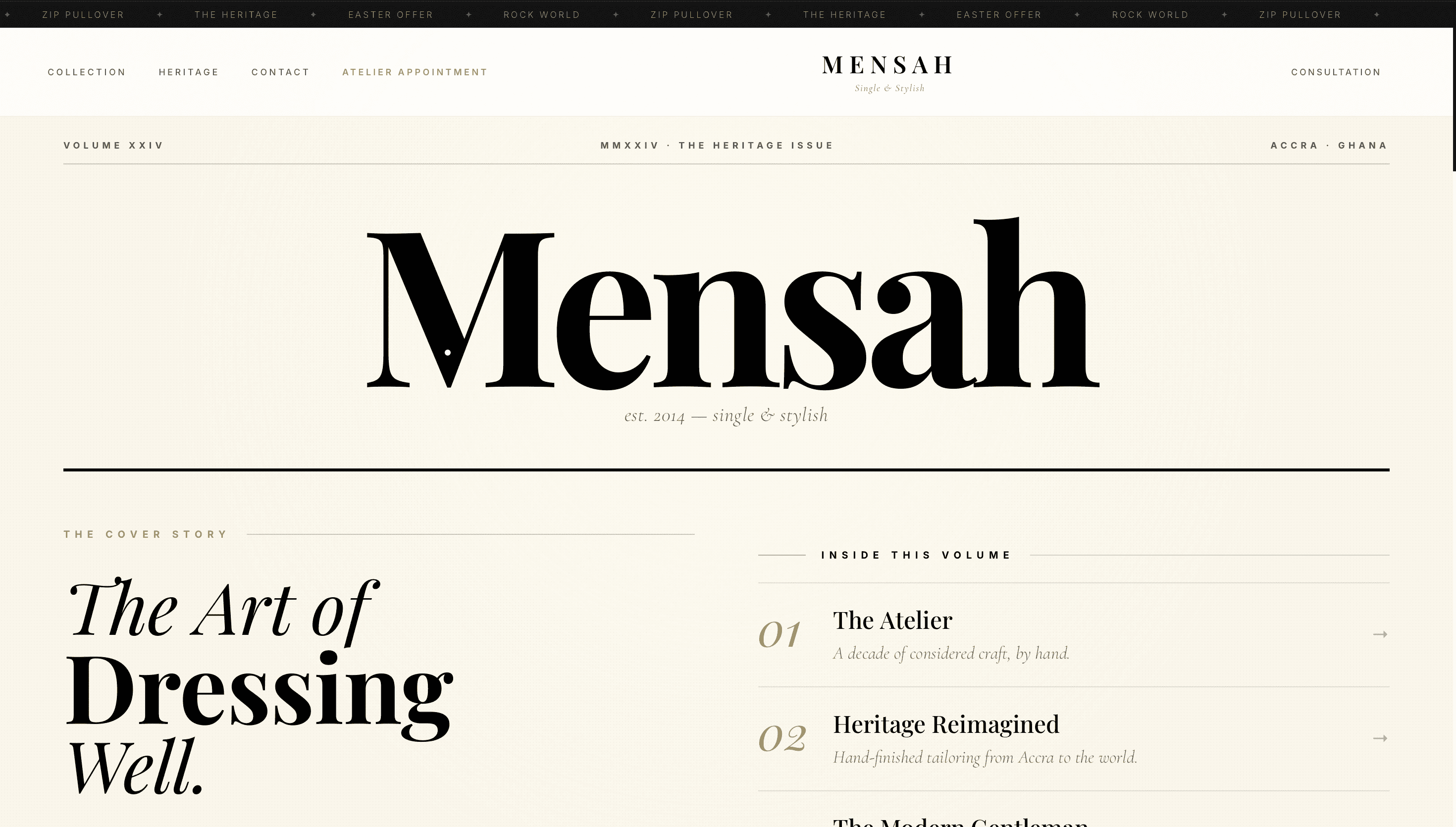 Mensah Luxury website