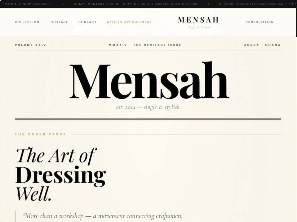 Mensah Luxury  -  actual project preview